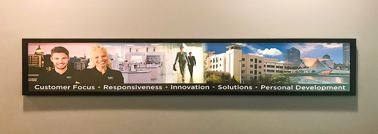 Culture Display environmental signage for Mahler Clean