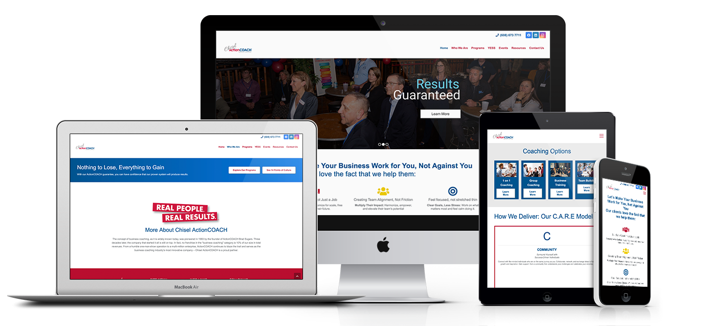 chisel action coach website design